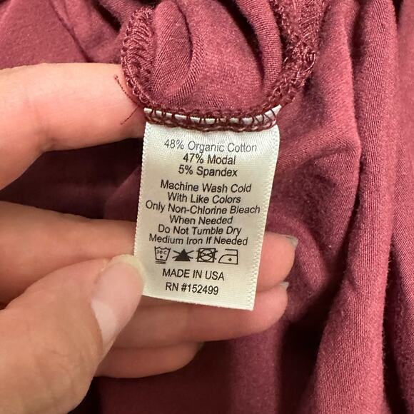 NWT Amour Vert Red Short Sleeve Organic Cotton Maxi Wrap Dress Size Large - Picture 3 of 5